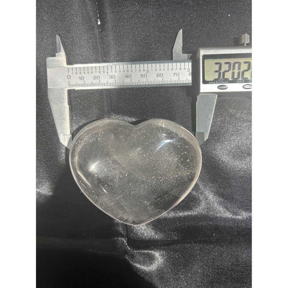 Clear Quartz Crystal Heart Polished Natural Gemstone Carving 3.2 Inch